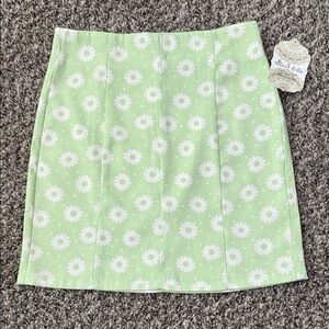 Altar'd State Mint Floral Mini Skirt